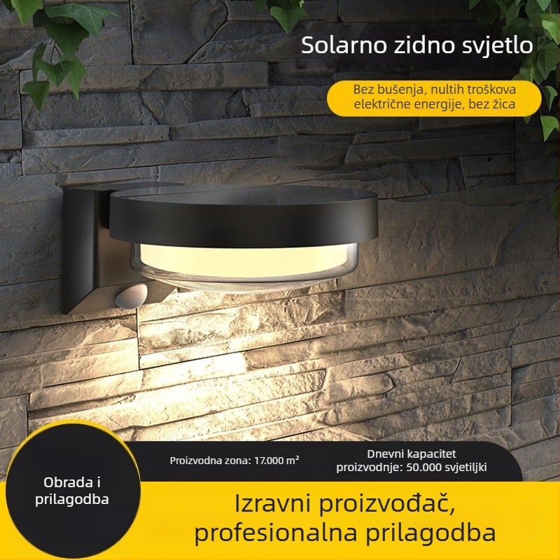 Planetarnog oblika solarna vanjska LED zidna svjetiljka s daljinskim upravljačem — LED 0,86 W, 3,7 V, trajanje rada 6–12 sati, Model XLTD-6106