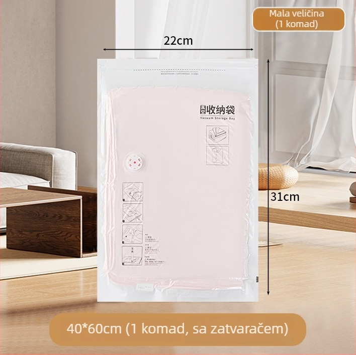 Kućna vakuumska kompresijska vrećica za odjeću s pumpom, PET+PE materijal, model kompresijska vrećica