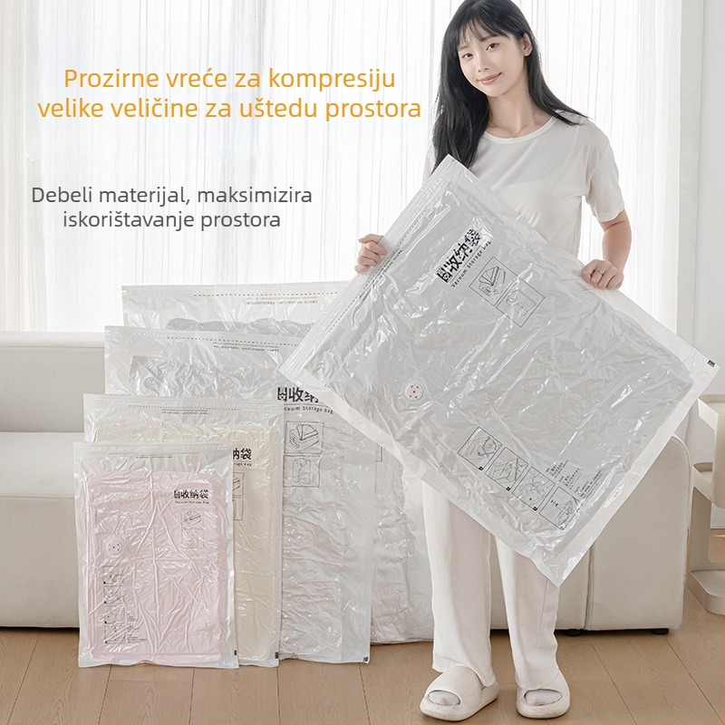 Kućna vakuumska kompresijska vrećica za odjeću s pumpom, PET+PE materijal, model kompresijska vrećica