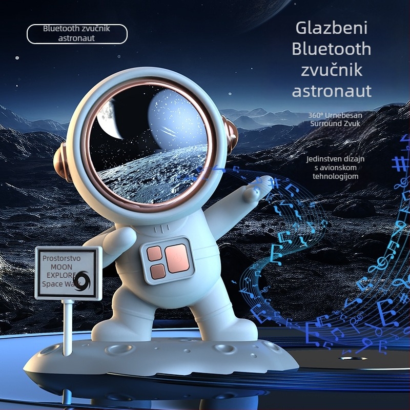 Bluetooth zvučnik astronaut — IPX7, BT 5.0, 5W, ugrađena baterija 1200–2000mAh, frekvencijski raspon 100Hz–20kHz