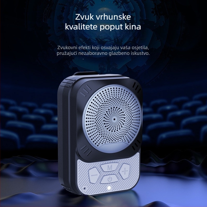 Bluetooth zvučnik s magnetskim klipsom, IPX5 vodootporan, Bluetooth 5.3, raspon frekvencija 100Hz-20kHz, SNR ≥100dB