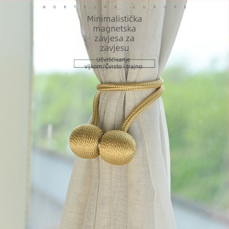 Magnetska kopča za zavjese, magnetski remen, ugradnja bez bušenja, moderni minimalistički stil, prilagodljivo (Zhengyan)