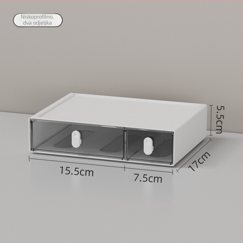 Desk organizator s ladicama i mrežastim pregradama, 1–3 ladice, plast HIPS/PS/PP, za školske potrepštine i kozmetiku, Smell the Heart