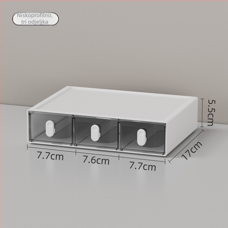 Desk organizator s ladicama i mrežastim pregradama, 1–3 ladice, plast HIPS/PS/PP, za školske potrepštine i kozmetiku, Smell the Heart