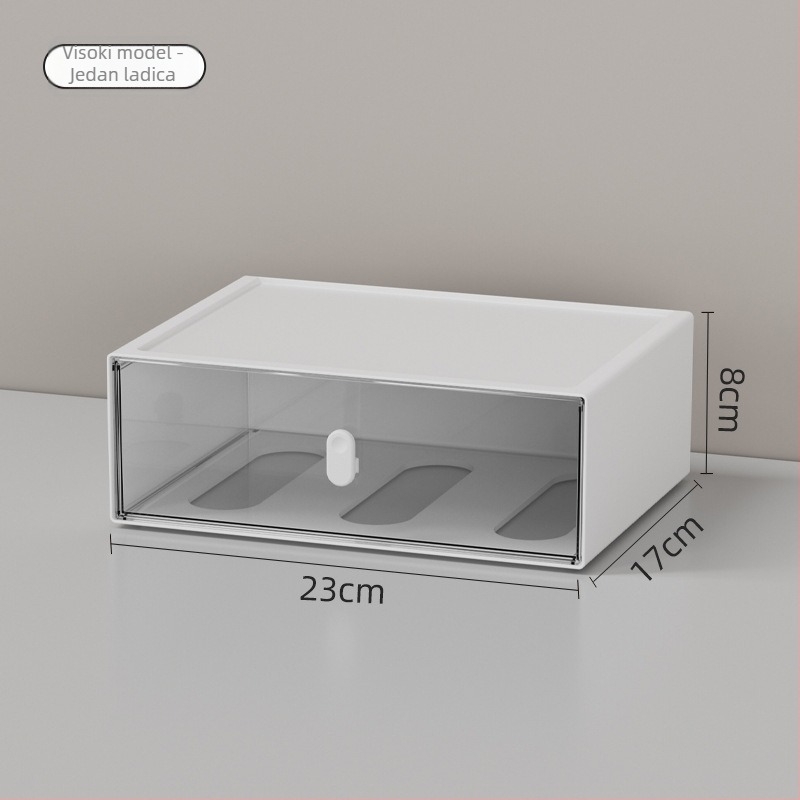 Desk organizator s ladicama i mrežastim pregradama, 1–3 ladice, plast HIPS/PS/PP, za školske potrepštine i kozmetiku, Smell the Heart