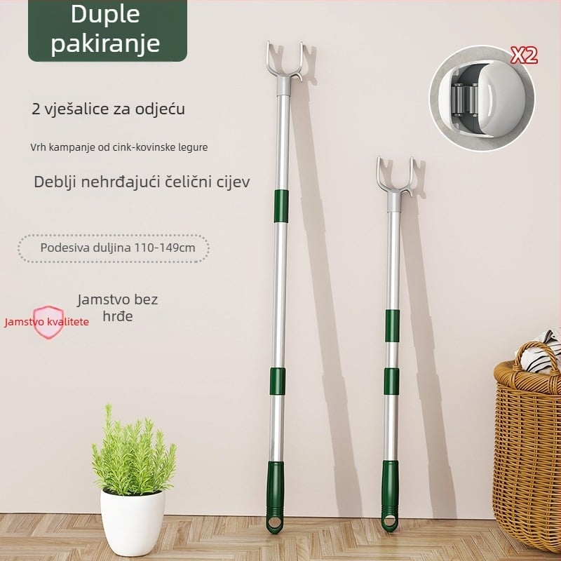 Proširiva šipka za sušenje od cinkovog legura za balkon