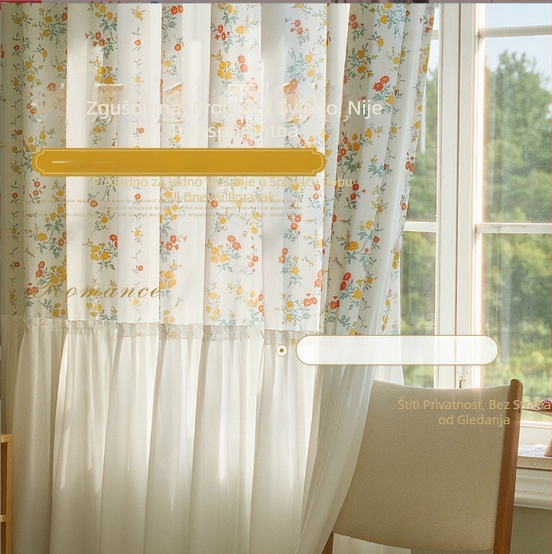 Dengtuo poliester prozirna zavjesa — prozirna, lagani luksuzni stil, za dnevni boravak, spavaću sobu i balkon