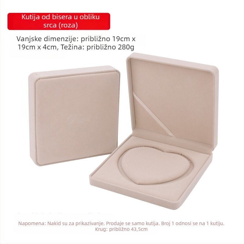 Kutija za nakit od baršuna – trodjelni set za ogrlicu, naušnice i narukvicu