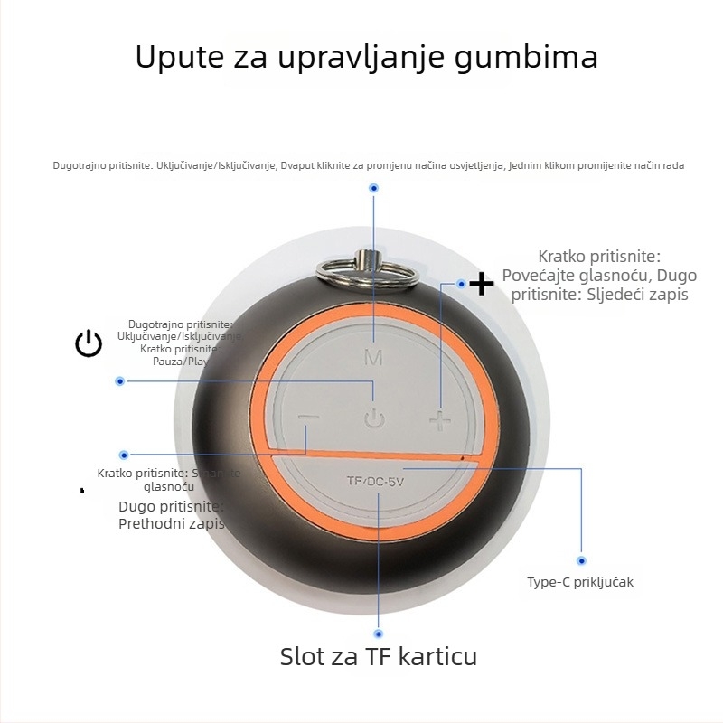 Bluetooth zvučnik Berlin Sound – IPX6 vodootporan, Bluetooth 5.3, frekvencijski raspon 100 Hz–20 kHz, SNR ≥75 dB, nazivna snaga 5W