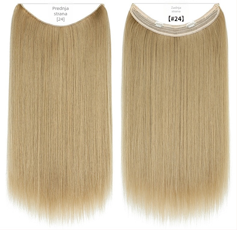 Ženska perika s ravnim kosom, vlakno otporno na visoke temperature, model s mrežnom trakom, može se obojiti