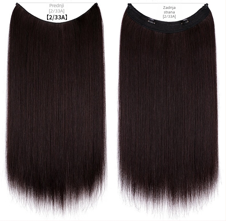 Ženska perika s ravnim kosom, vlakno otporno na visoke temperature, model s mrežnom trakom, može se obojiti