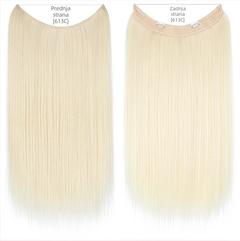 Ženska perika s ravnim kosom, vlakno otporno na visoke temperature, model s mrežnom trakom, može se obojiti