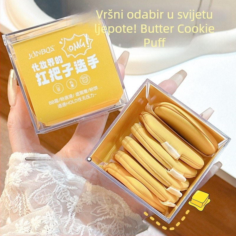 Spužvica za tekući puder s dvostrukom primjenom (suho/mokro), hidrofilična bez lateksa, trokutastog i kapljastog oblika, set od 6 komada Jiaoposi