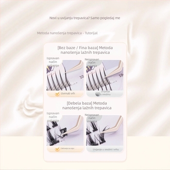 Sandi yipin pincete za lažne trepavice, oblik 7, klip s perom, nehrđajući čelik