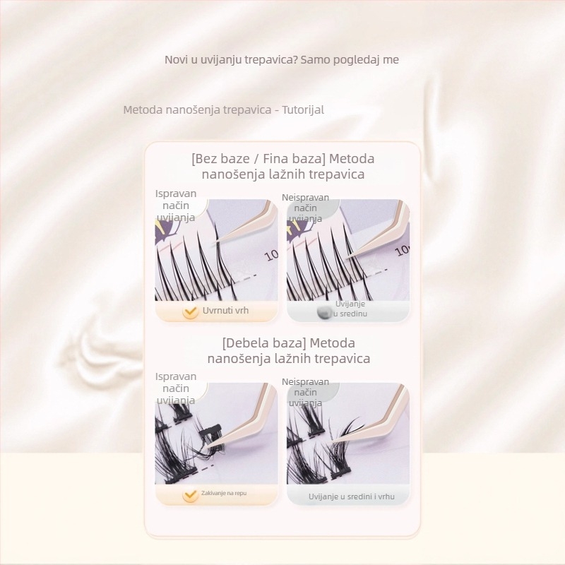 Sandi yipin pincete za lažne trepavice, oblik 7, klip s perom, nehrđajući čelik