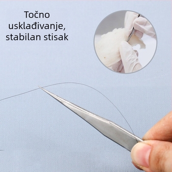 Pinceta za trepavice od nehrđajućeg čelika, šiljasti vrh, medicinska uporaba