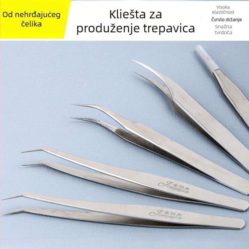 Pinceta za trepavice od nehrđajućeg čelika, šiljasti vrh, medicinska uporaba
