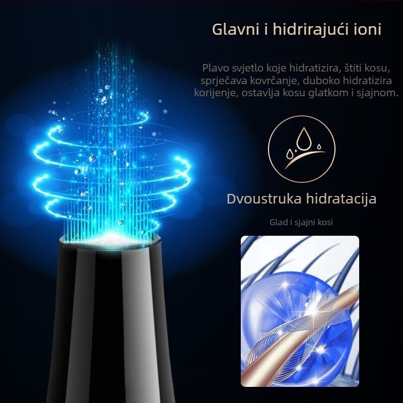 Sušilo za kosu za kućnu upotrebu, visoke snage 800 W, DC motor, sklopiva ručka, usnik s jednim nastavkom, topli/hladni zrak