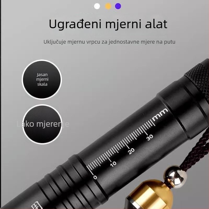 Fener za identifikaciju jadea s UV svjetlom 365 nm - tijelo od aluminijske legure, punjiva baterija s punjačem, ručno napajanje, LED svjetlo