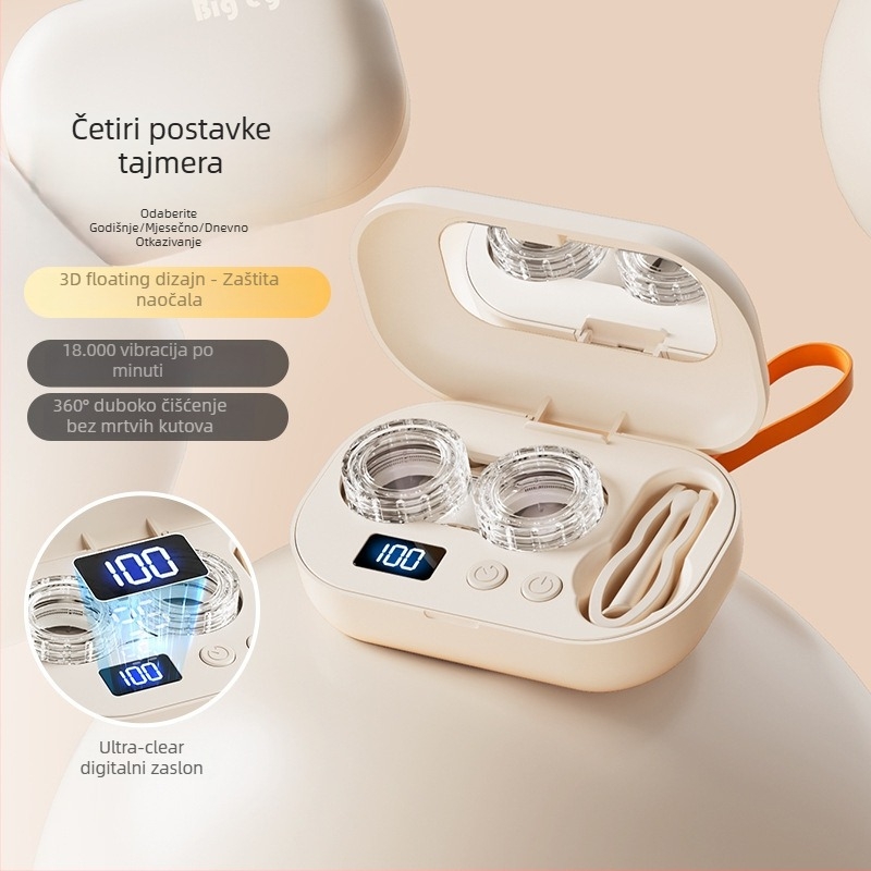 Prijenosna mini električna kutija za čišćenje kontaktnih leća — mehanički rad, USB napajanje, 5 V, 5 W, kapacitet do 300 ml