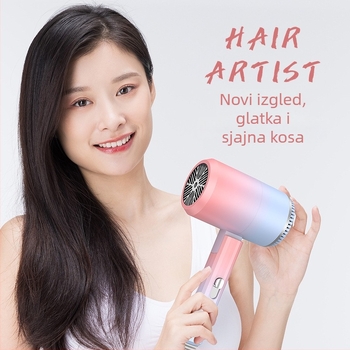 Sklopivo prijenosno sušilo za kosu, 1200W, 220V, DC motor, vruć/hladan zrak, zaštita od pregrijavanja