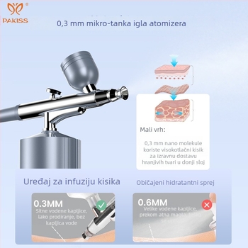 Ručni uređaj za hidrataciju lica s nano sprejem, prijenosni, ugrađena baterija 800–1000mAh, IPX0, kućna upotreba