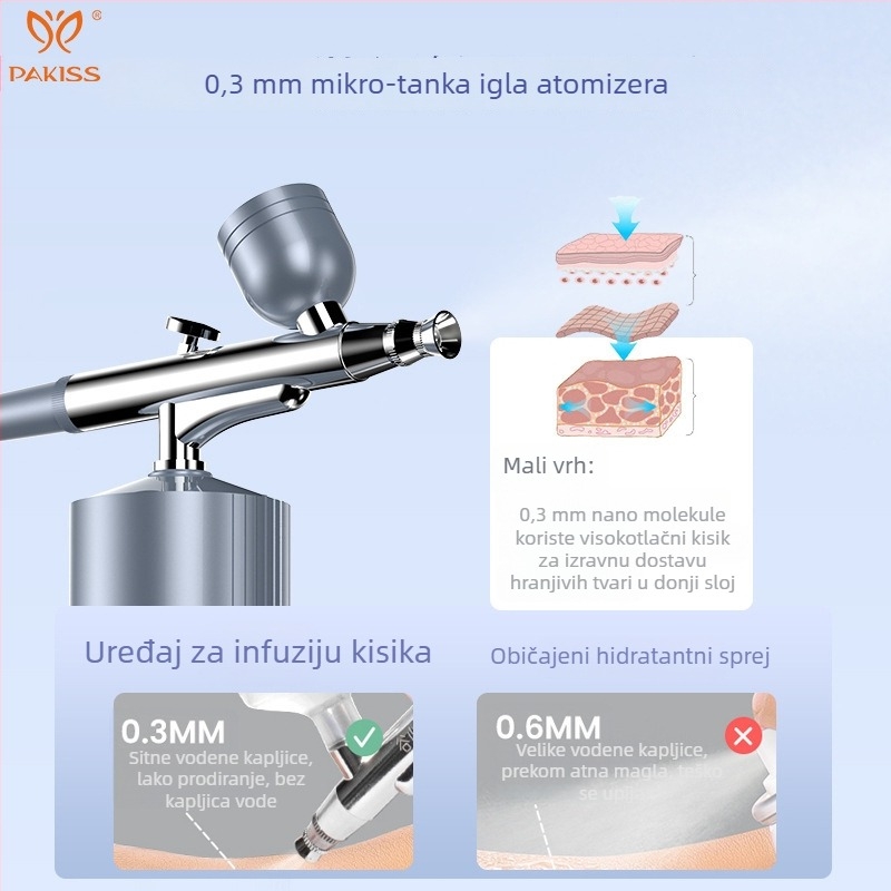 Ručni uređaj za hidrataciju lica s nano sprejem, prijenosni, ugrađena baterija 800–1000mAh, IPX0, kućna upotreba