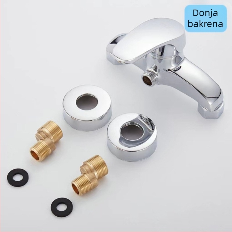 Bakreni tuš baterija, zidna montaža, miješajući ventil, keramički uložak, model Prince Shower