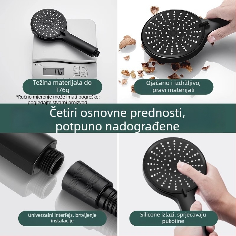 Tuš glava pod tlakom, s pet brzina prilagodljivim izlazom i univerzalnim sučeljem