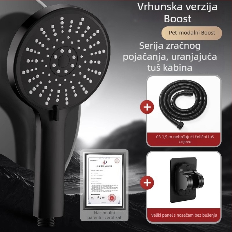 Tuš glava pod tlakom, s pet brzina prilagodljivim izlazom i univerzalnim sučeljem