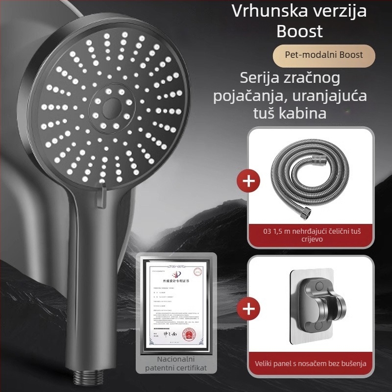 Tuš glava pod tlakom, s pet brzina prilagodljivim izlazom i univerzalnim sučeljem