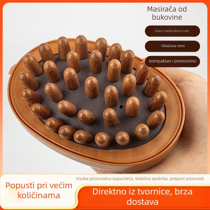 Masažni štapić – masaža za vrat s kuglastom glavom, Guan de; PP; 100 g; za zdravstvenu masažu, fitness i ljepotu