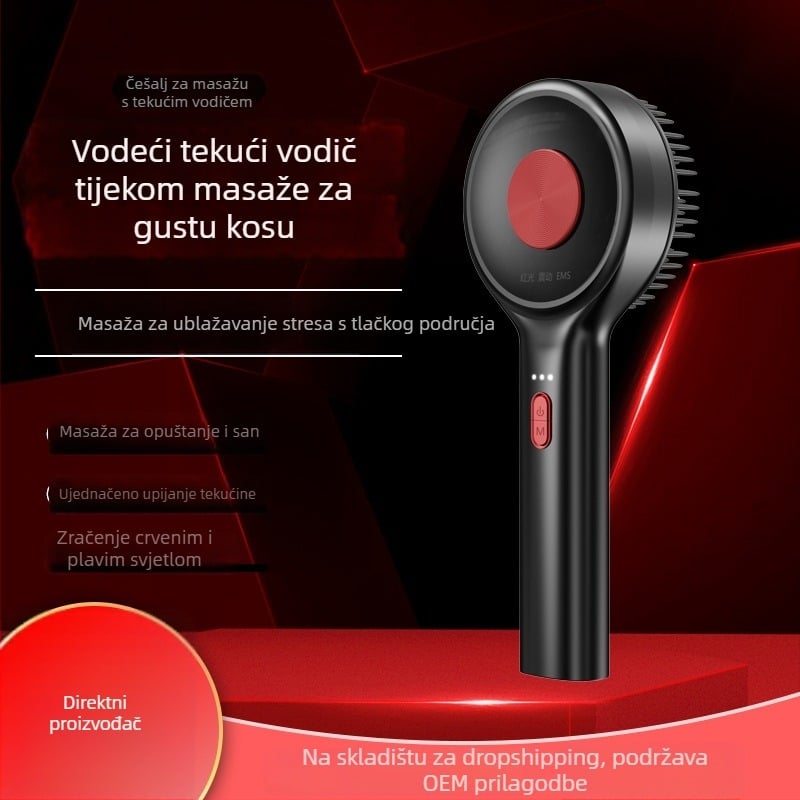 Četka za rast kose s crvenim svjetlom, masaža vlasišta i aplikator lijekova – Model DYS001, Specifikacija 001, Pogodno za sve