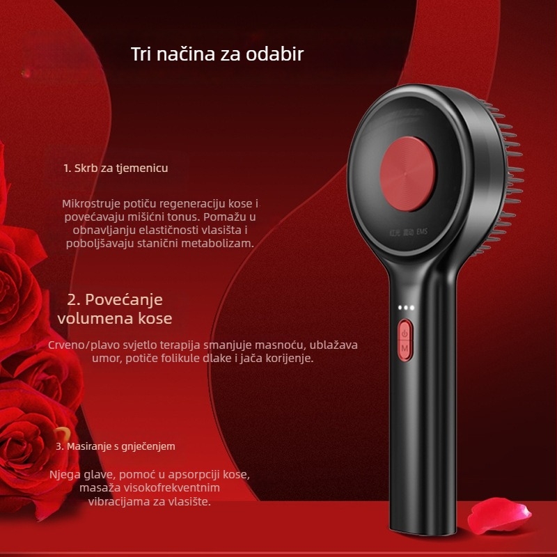 Četka za rast kose s crvenim svjetlom, masaža vlasišta i aplikator lijekova – Model DYS001, Specifikacija 001, Pogodno za sve