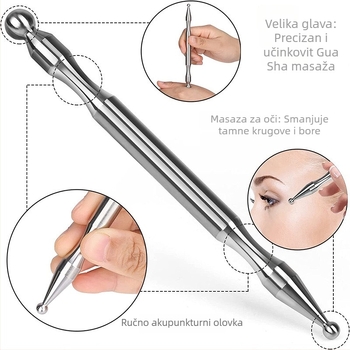 Nehrđajući čelična masažna štapić za akupunkturu, prijenosna, 40 g, s logotipom