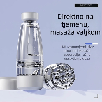 Poseban aplikator za vlasište s kugličnim vrhom za eterična ulja i nutritivne tekućine – prijenosni masažer s ugrađenom baterijom 800–1000 mAh, IPX0