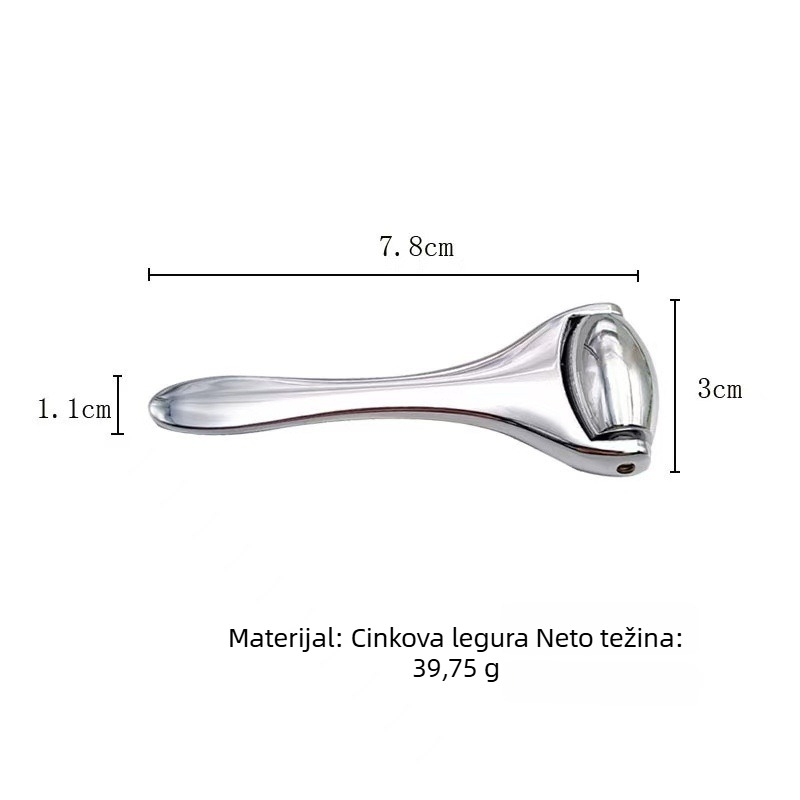 Ručni metalni masažer za oči s štapićem za nanošenje kreme i masažnom kuglom, pozitivni ioni, 1 brzina, za kućnu upotrebu