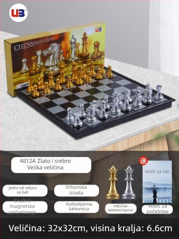 Dječji šahovski set s magnetskim figuricama i pločom (Materijal: plastika; Magnetske figure; Uključuje ploču; Pogodno za djecu; Vrsta: šah)