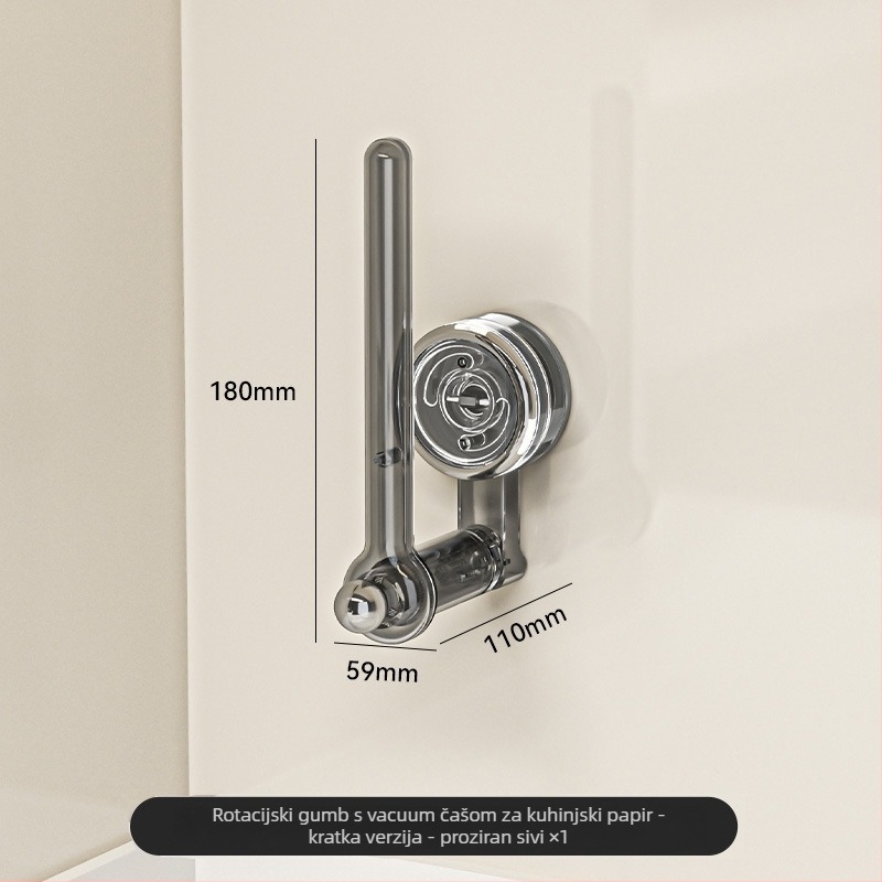 Držač za kuhinjsku rolu papira sa suction tipom – plastični, za rolu papira, višestruka namjena, stil Light Luxury