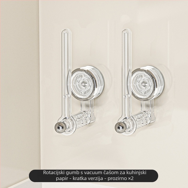 Držač za kuhinjsku rolu papira sa suction tipom – plastični, za rolu papira, višestruka namjena, stil Light Luxury