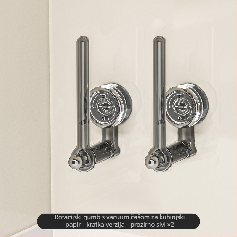 Držač za kuhinjsku rolu papira sa suction tipom – plastični, za rolu papira, višestruka namjena, stil Light Luxury