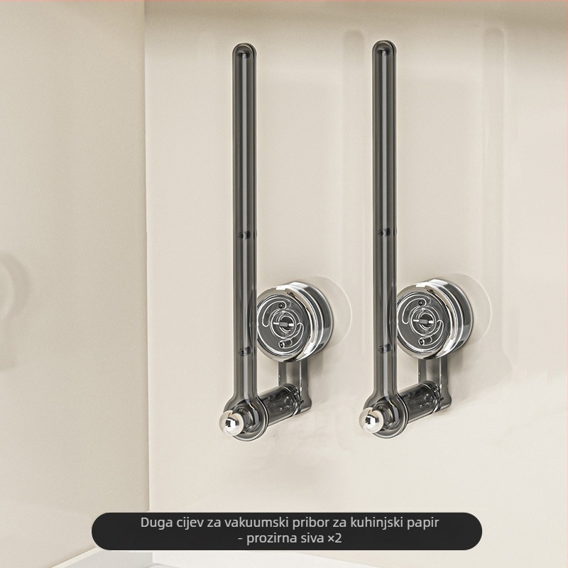 Držač za kuhinjsku rolu papira sa suction tipom – plastični, za rolu papira, višestruka namjena, stil Light Luxury