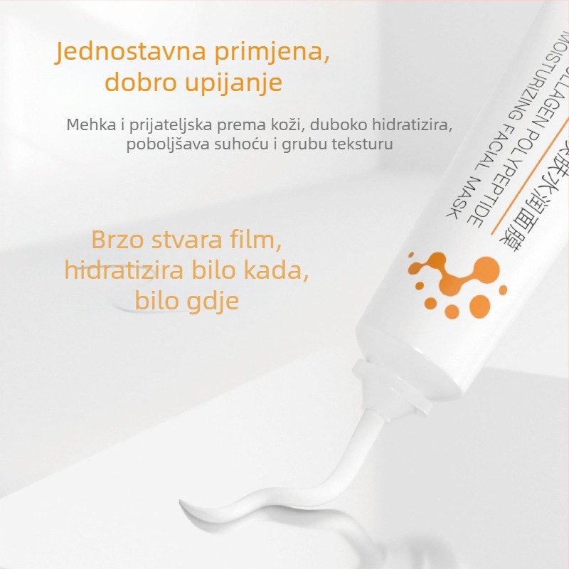 Maska za lice s kolagenskim peptidima, hidratantna noćna maska s lifting učinkom, bez ispiranja, 50 ml