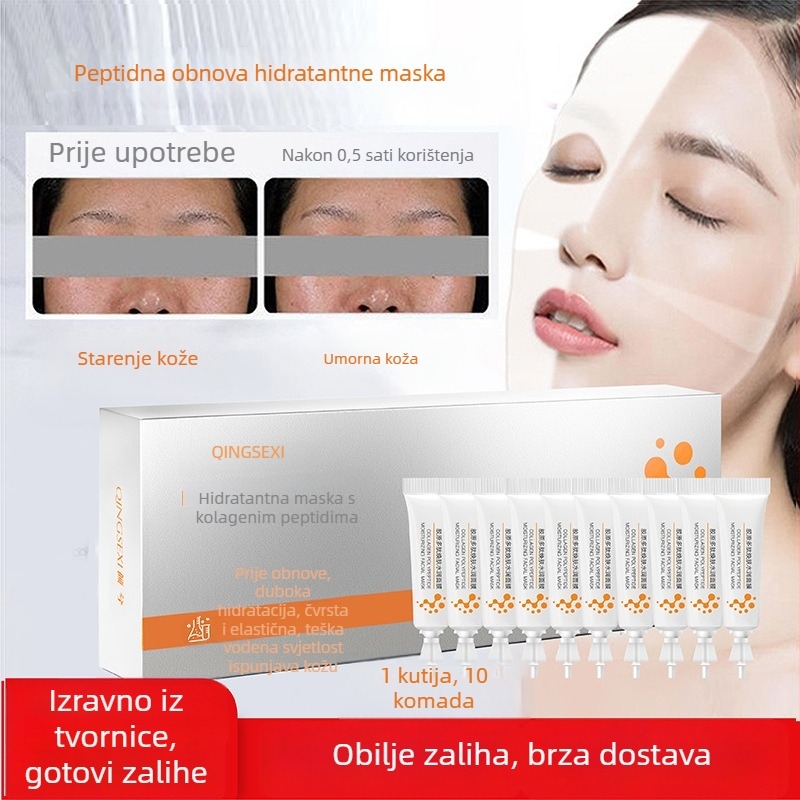 Qingxi Maska za lice s kolagenom i peptidom – Peel-off, 50 ml, Hidratacija, Učvršćivanje, Umirivanje; Bez ispiranja