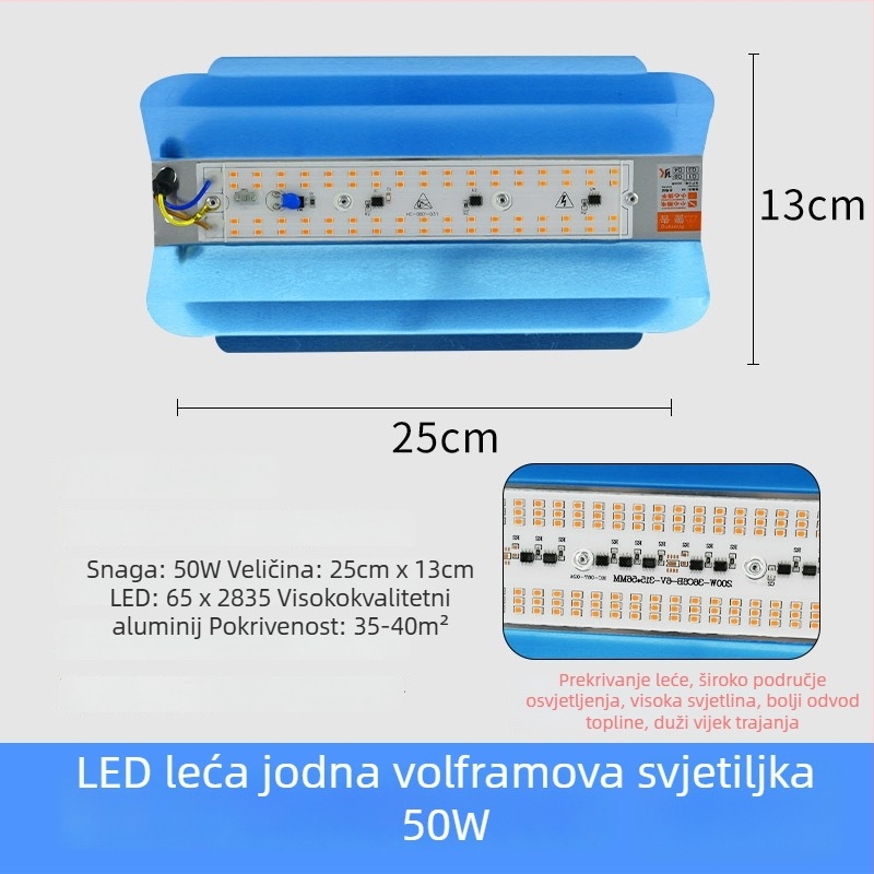LED svjetiljka za rast biljaka, 100W, 100 LED dioda, 1000 lm, IP65, vijek trajanja 50000 h