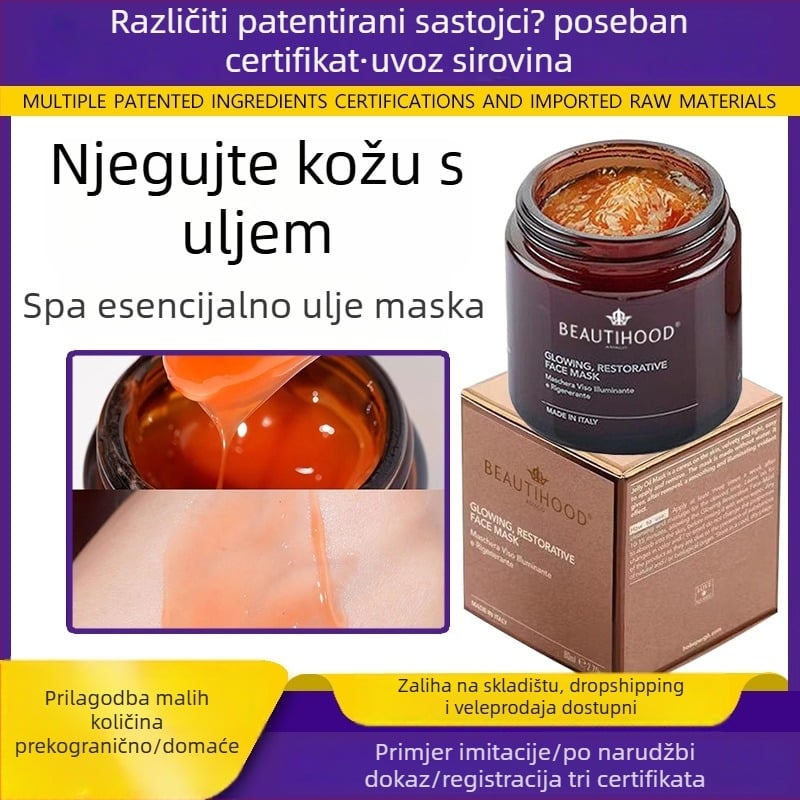 Maska s eteričnim uljem – Krema-gel maska, 100 ml, Za sve tipove kože, Hidratantna, Posvjetljuje ton kože