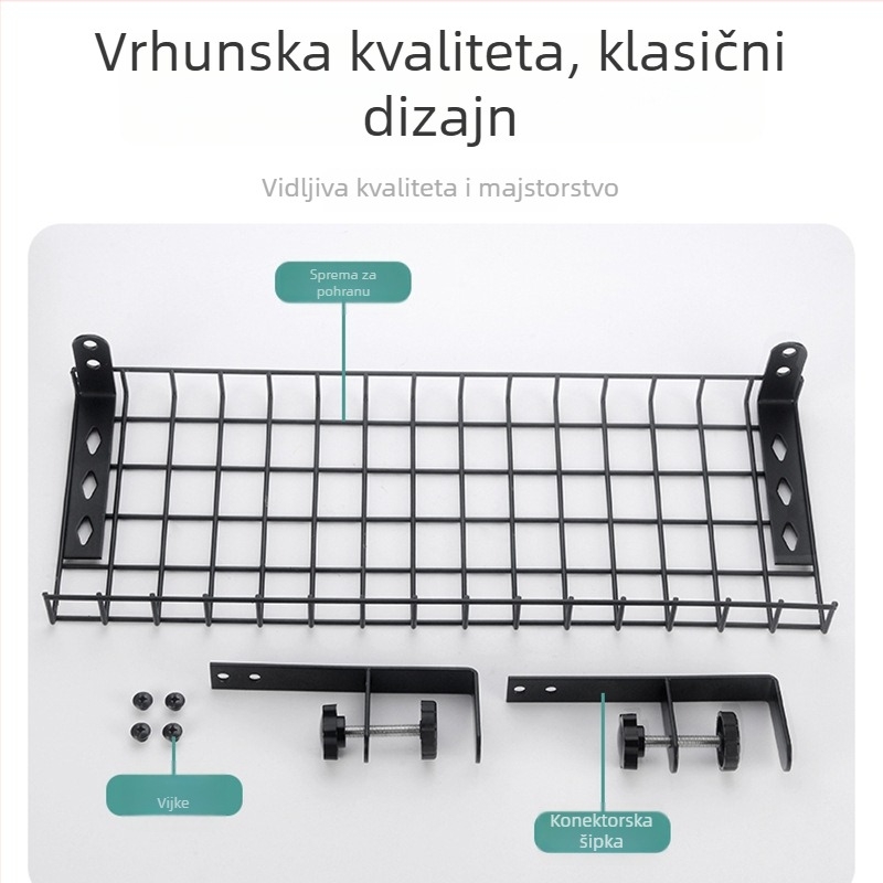 Držač za kabele ispod radnog stola, čelični materijal, jednostavan i moderan stil, pohranjivanje na radnom stolu (Materijal: čelik; Stil: jednostavan i modern; Datum izlaska: ljeto 2013; Zznačka: Three cats)