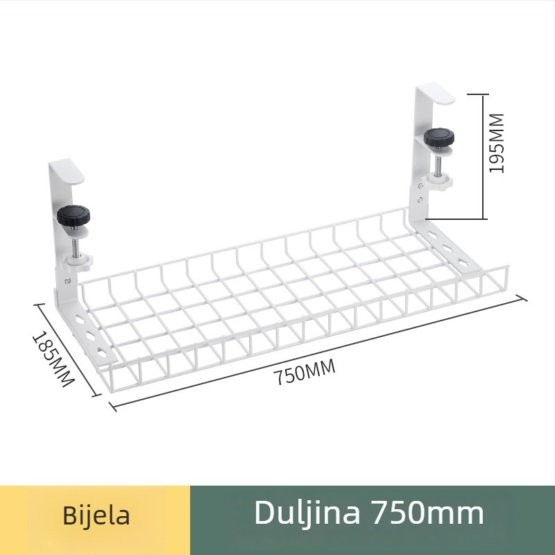 Držač za kabele ispod radnog stola, čelični materijal, jednostavan i moderan stil, pohranjivanje na radnom stolu (Materijal: čelik; Stil: jednostavan i modern; Datum izlaska: ljeto 2013; Zznačka: Three cats)