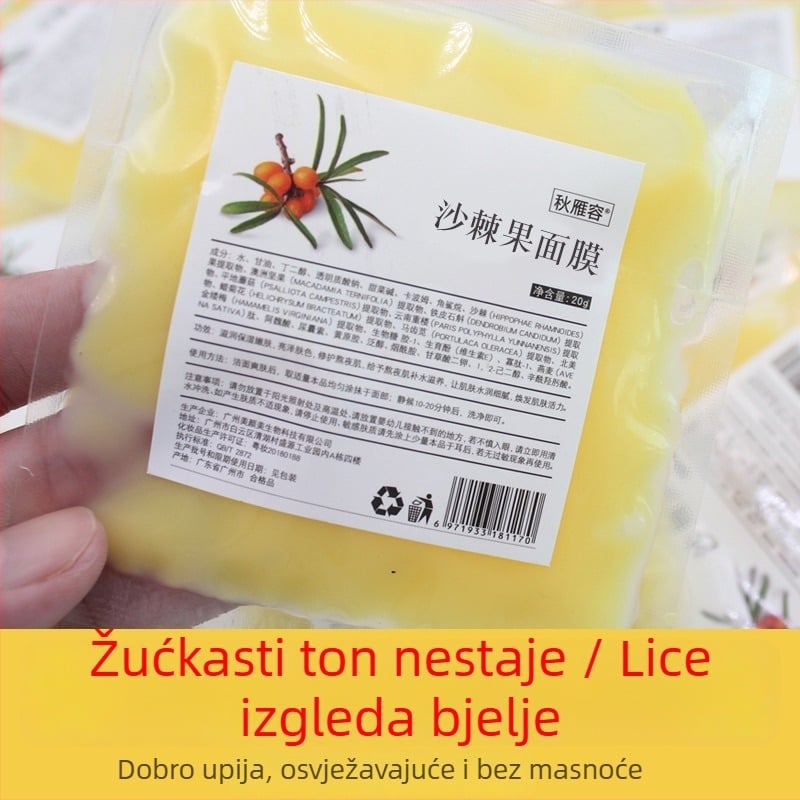 Maska od blata s morskom šipkom: hidratira, posvjetljuje ton kože i umiruje; pogodna za sve tipove kože; rok trajanja 3 godine