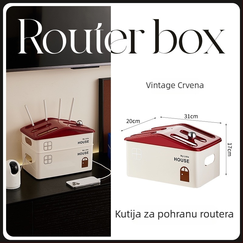 Kutija za pohranu usmjerivača – višestruka namjena, moderan minimalistički dizajn, kapacitet 2 L, model 7064, mogućnost tiska logotipa